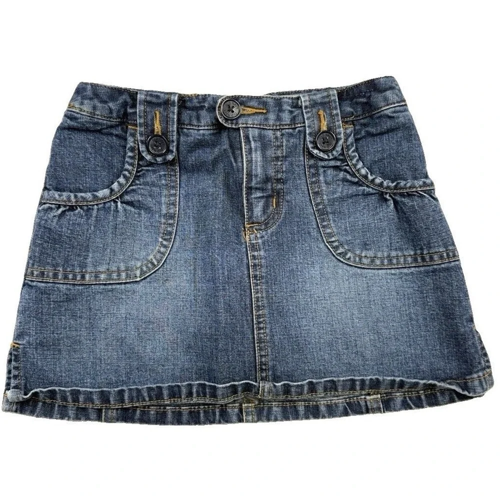 Old Navy Girl's Y2K Vtg Denim Skirt Skort Size 6 Preppy Everyday